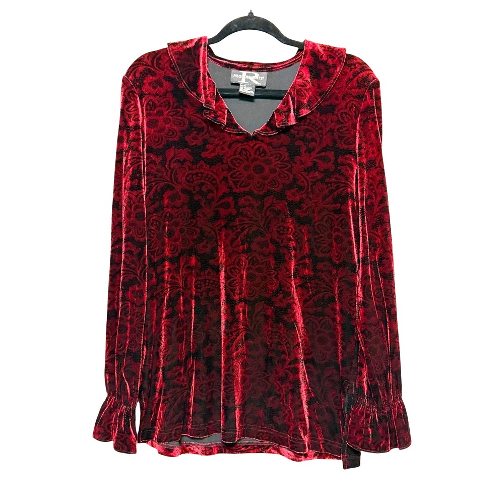 Vtg Requirements Whimsigoth Velvet Top Womens Size M Witchy Glam‎ Fairycore Noir